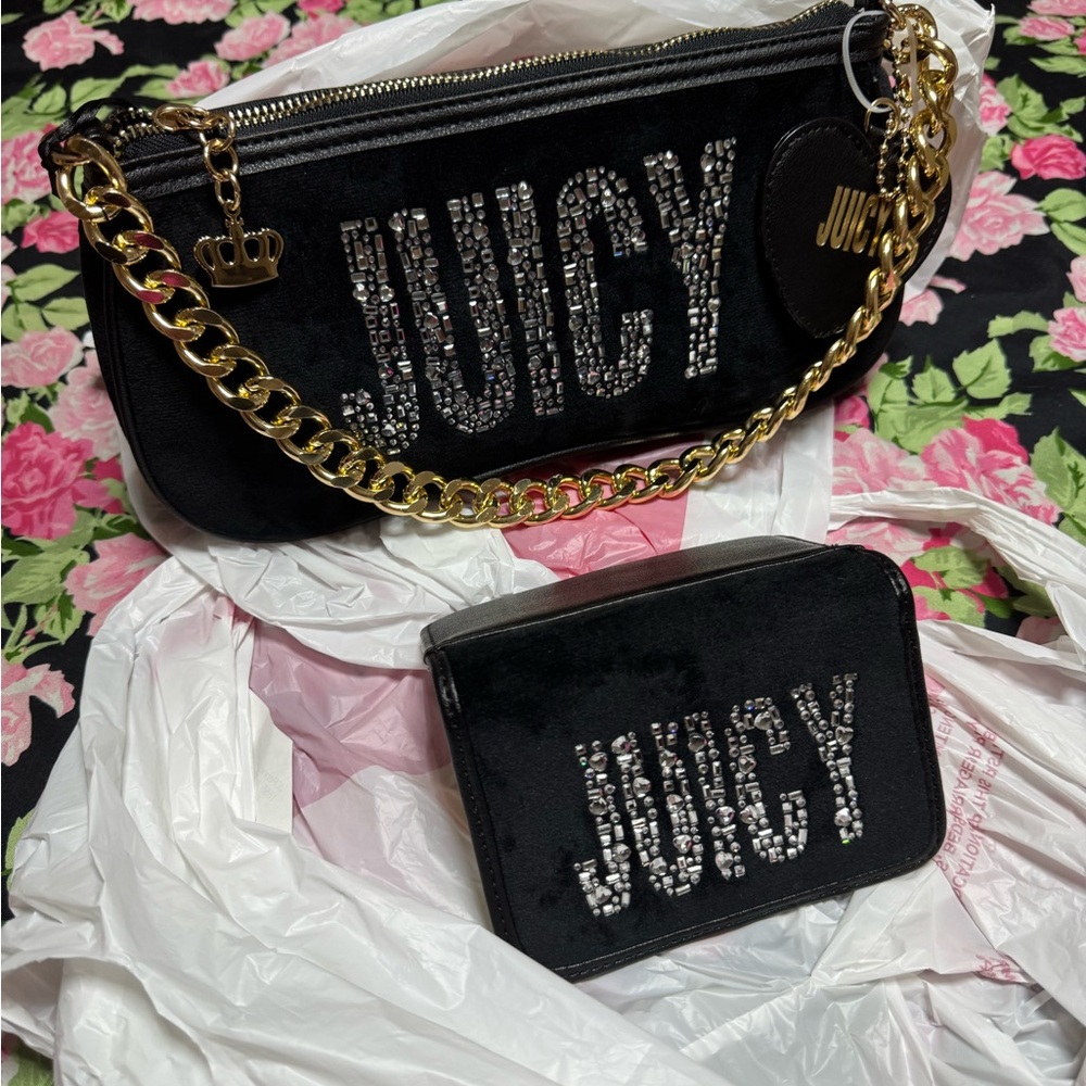 NEW Juicy Couture Black Shoulder Bag with Wallet